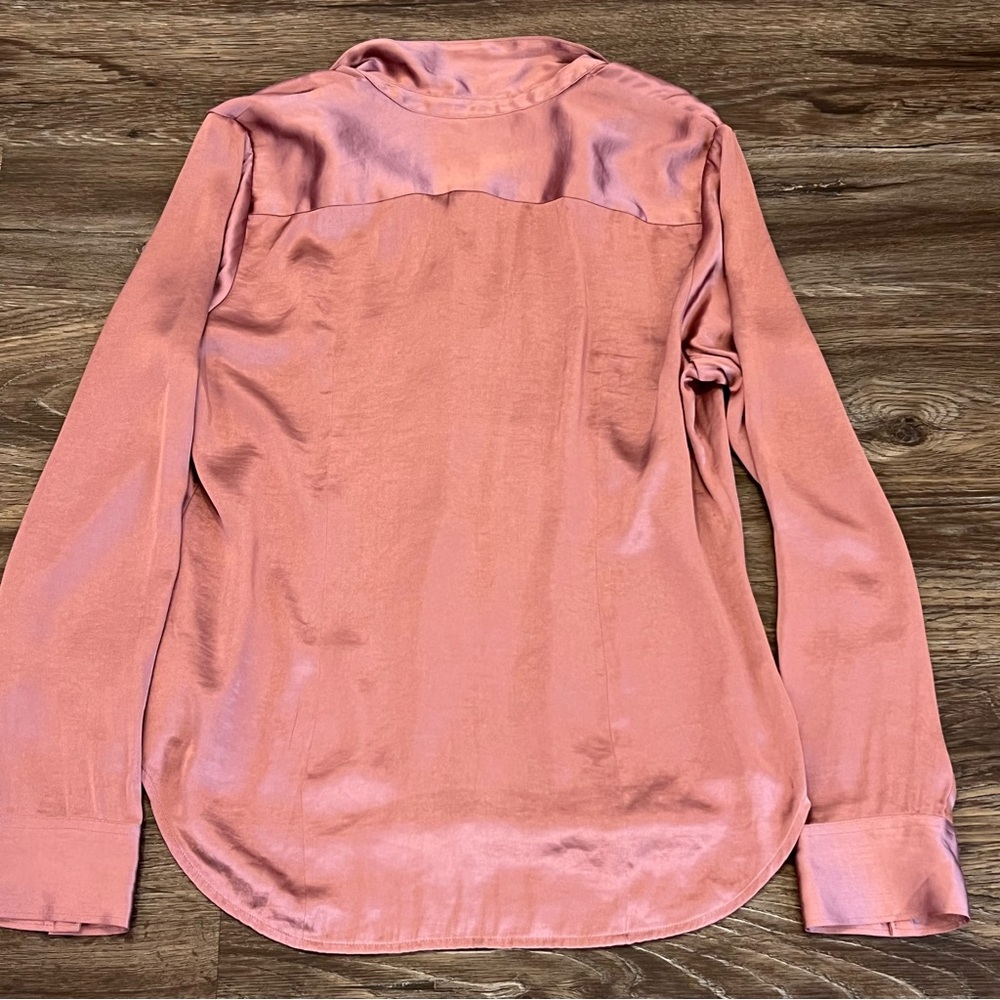 Madewell Mauve Satin Button-Up Blouse - Picture 9 of 9